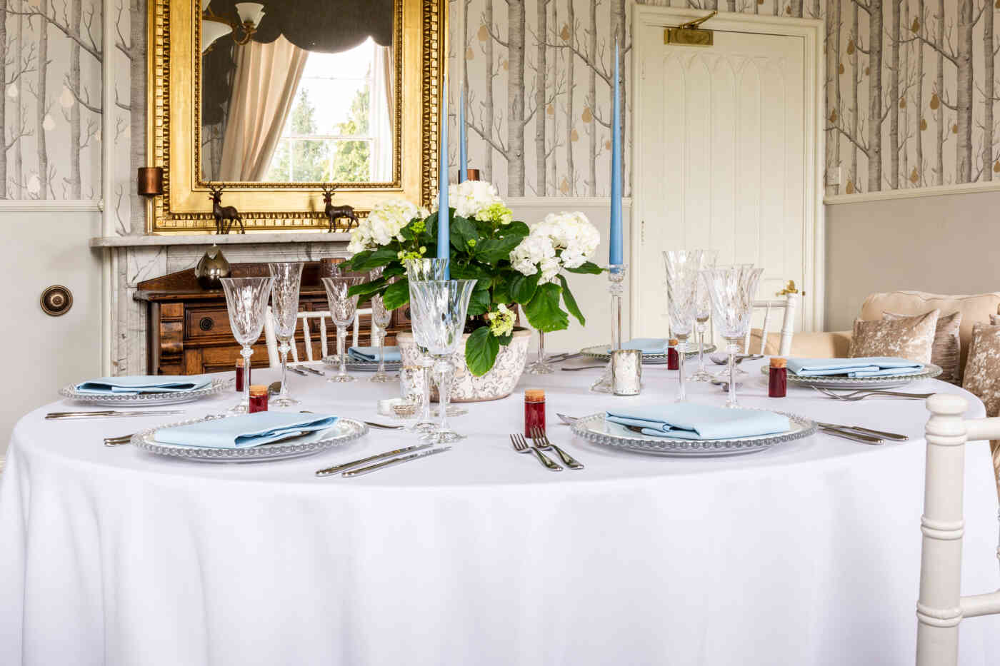 Cambridge Blue Table Linen For Hire Tablecloths, Napkins, Runners