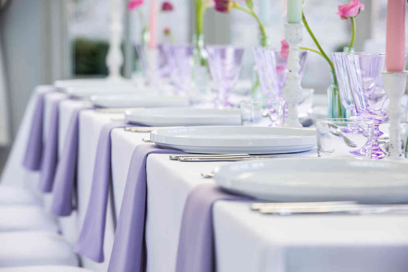 Summer Lavender Table Linen For Hire Tablecloths, Napkins, Runners