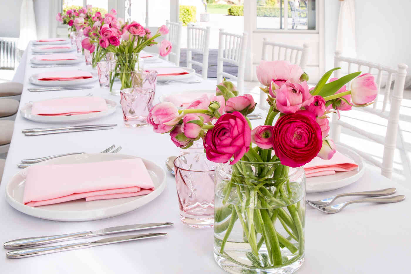 Blossom Pink Table Linen For Hire Tablecloths, Napkins, Runners