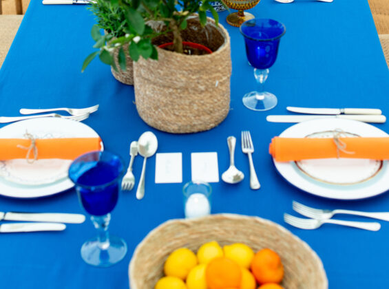 12 place settings with Mandarin Orange napkins