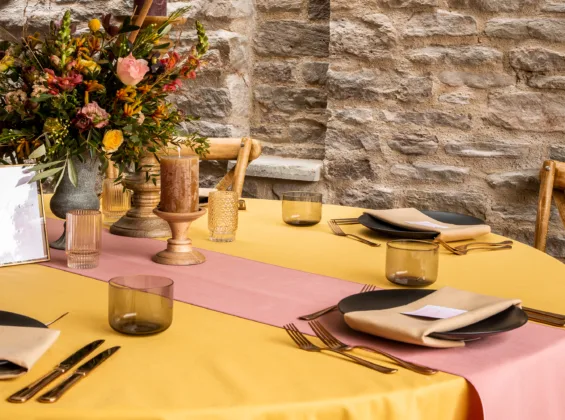 Honeycomb Gold table cloths