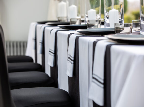 Black Stripe Bistro Style Napkins