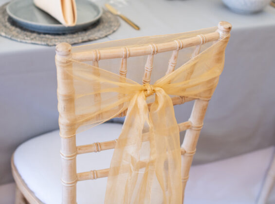 Natural Cream Crystal Organza Chair Sashes