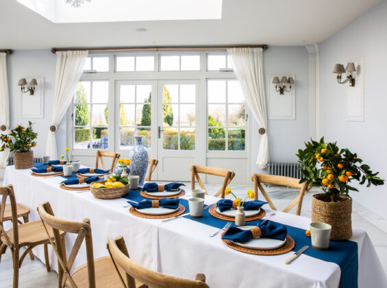 Oxford Blue Napkins and Table Runners