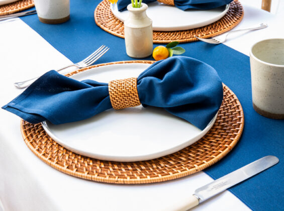 Oxford Blue Napkin and Table Runner