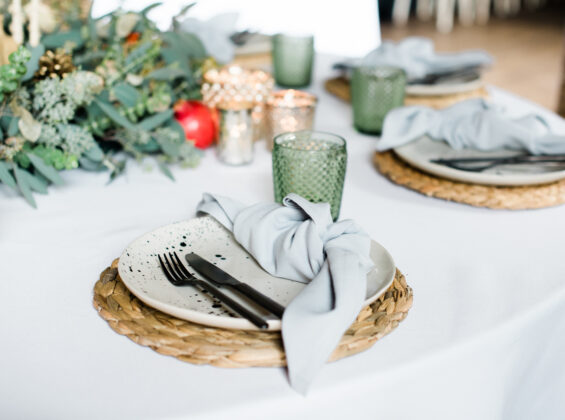 Pebble Grey napkins and tablecloths