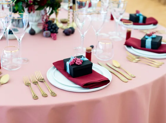 Rose Blush and Merlot Red