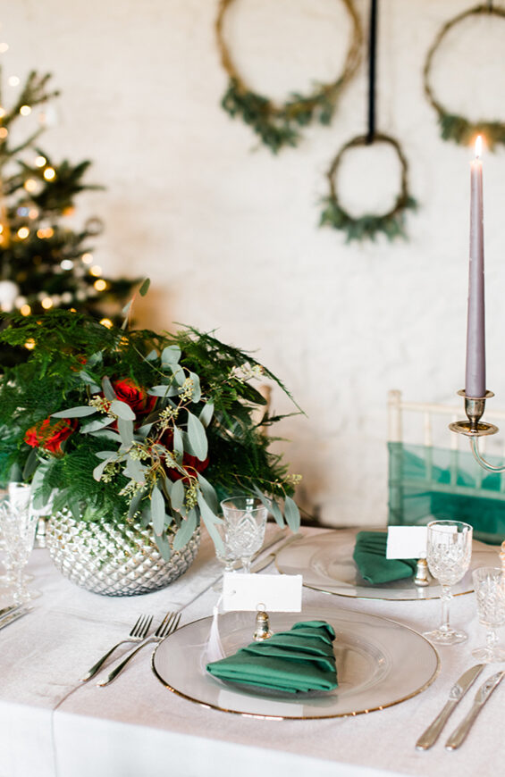 Arctic White and Forest Green