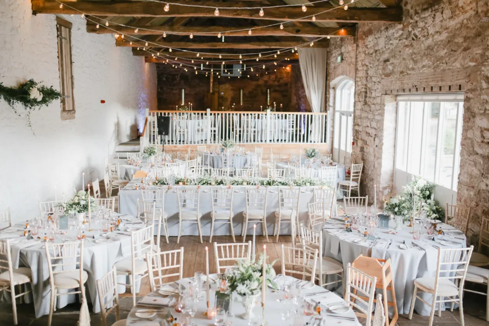Pebble Grey linens is a versatile base colour for any event