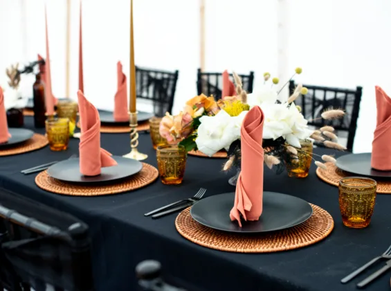 Jet Black with Autumn Orange